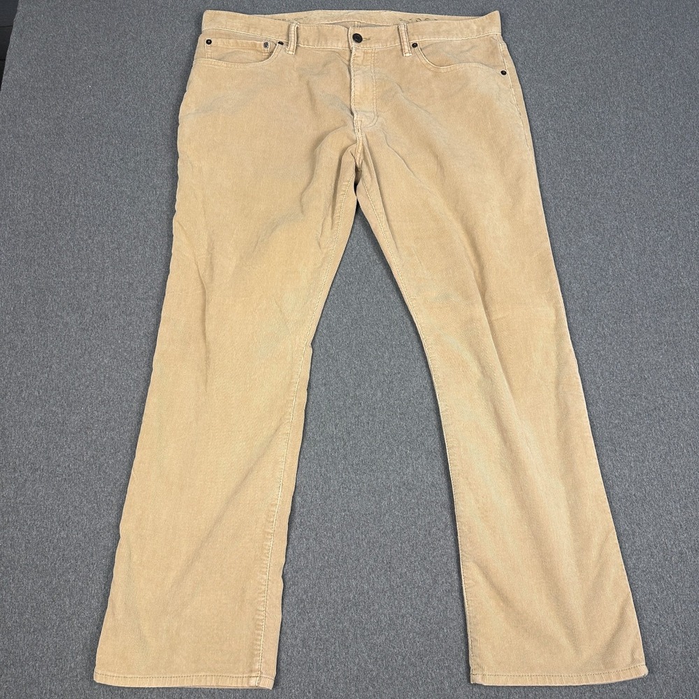 Gap 1969 Mens 38x30 Corduroy Pants Straight Leg Tan Khaki Cotton Blend 5-Pocket